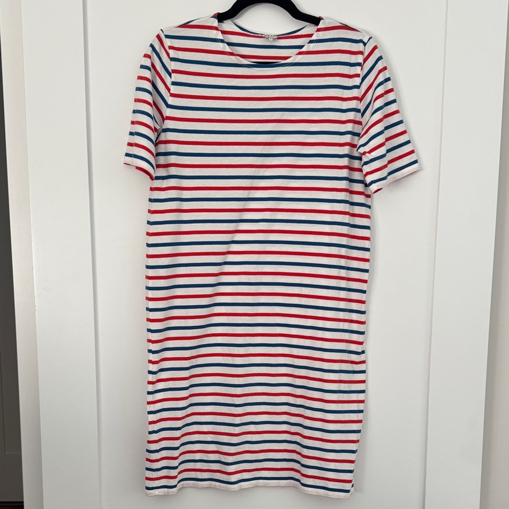 KULE THE TEE DRESS - WHITE/TRUE BLUE/POPPY
